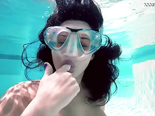 Nastya Swimming Nude In The Pool Boy Part 1